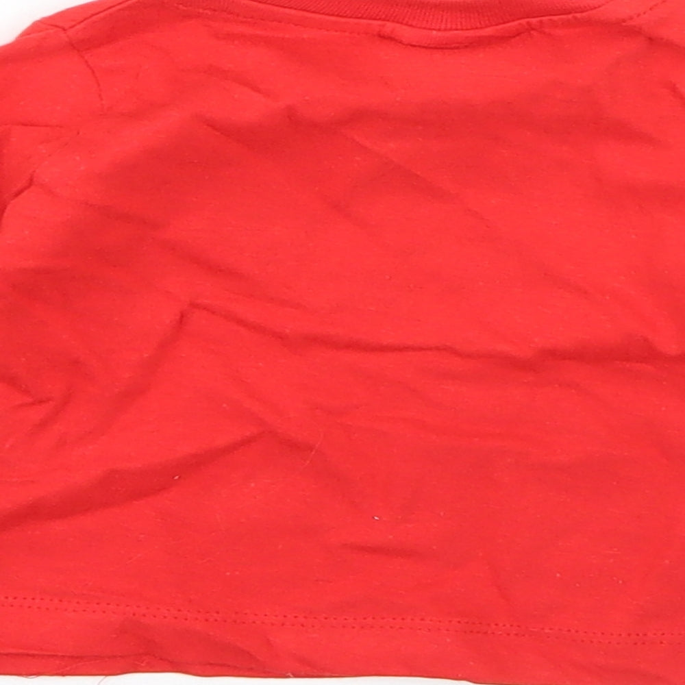 Preworn Baby Red  Cotton  Pyjama Top Size 6-9 Months   - christmas