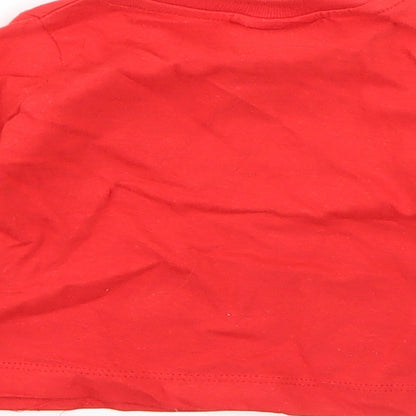 Preworn Baby Red  Cotton  Pyjama Top Size 6-9 Months   - christmas