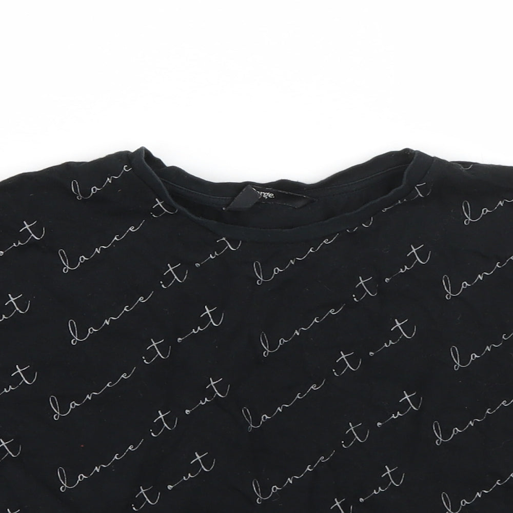 George Boys Black  Cotton Basic T-Shirt Size 9-10 Years Round Neck