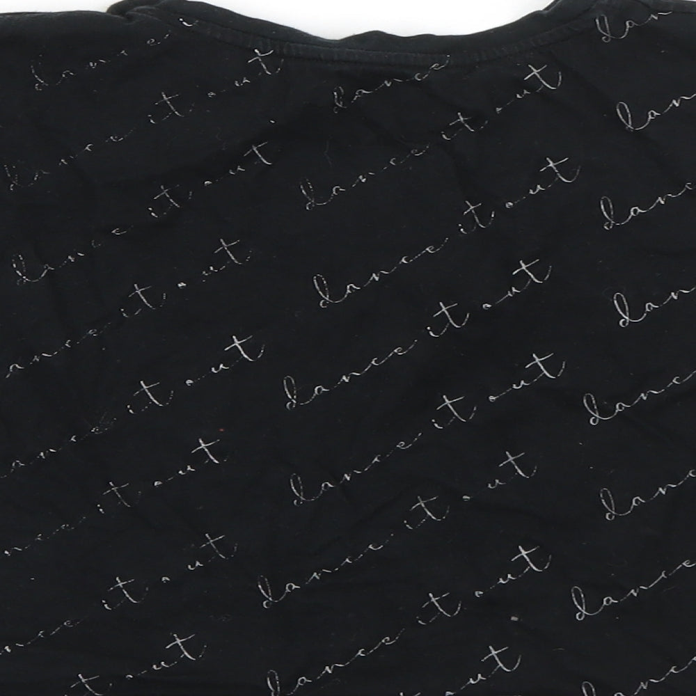 George Boys Black  Cotton Basic T-Shirt Size 9-10 Years Round Neck