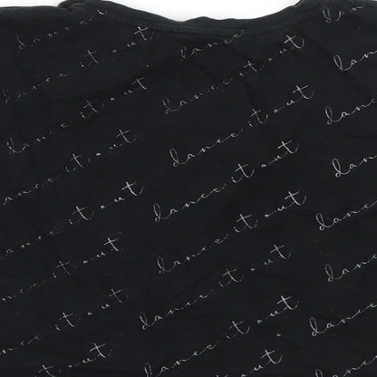 George Boys Black  Cotton Basic T-Shirt Size 9-10 Years Round Neck
