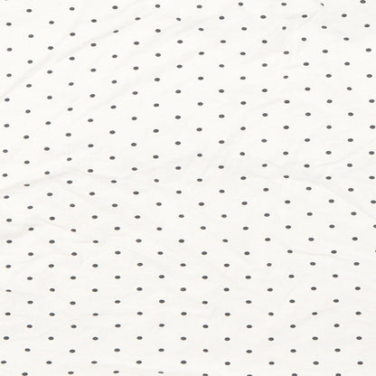 River Island Girls White Polka Dot Cotton Basic T-Shirt Size 11-12 Years Round Neck