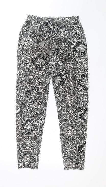 F&F Womens Multicoloured Geometric Polyester Trousers  Size 6 L28 in Regular