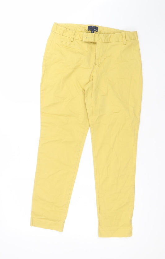 Womens UK Size 6 Gap Regular Fit Chino Yellow Trousers