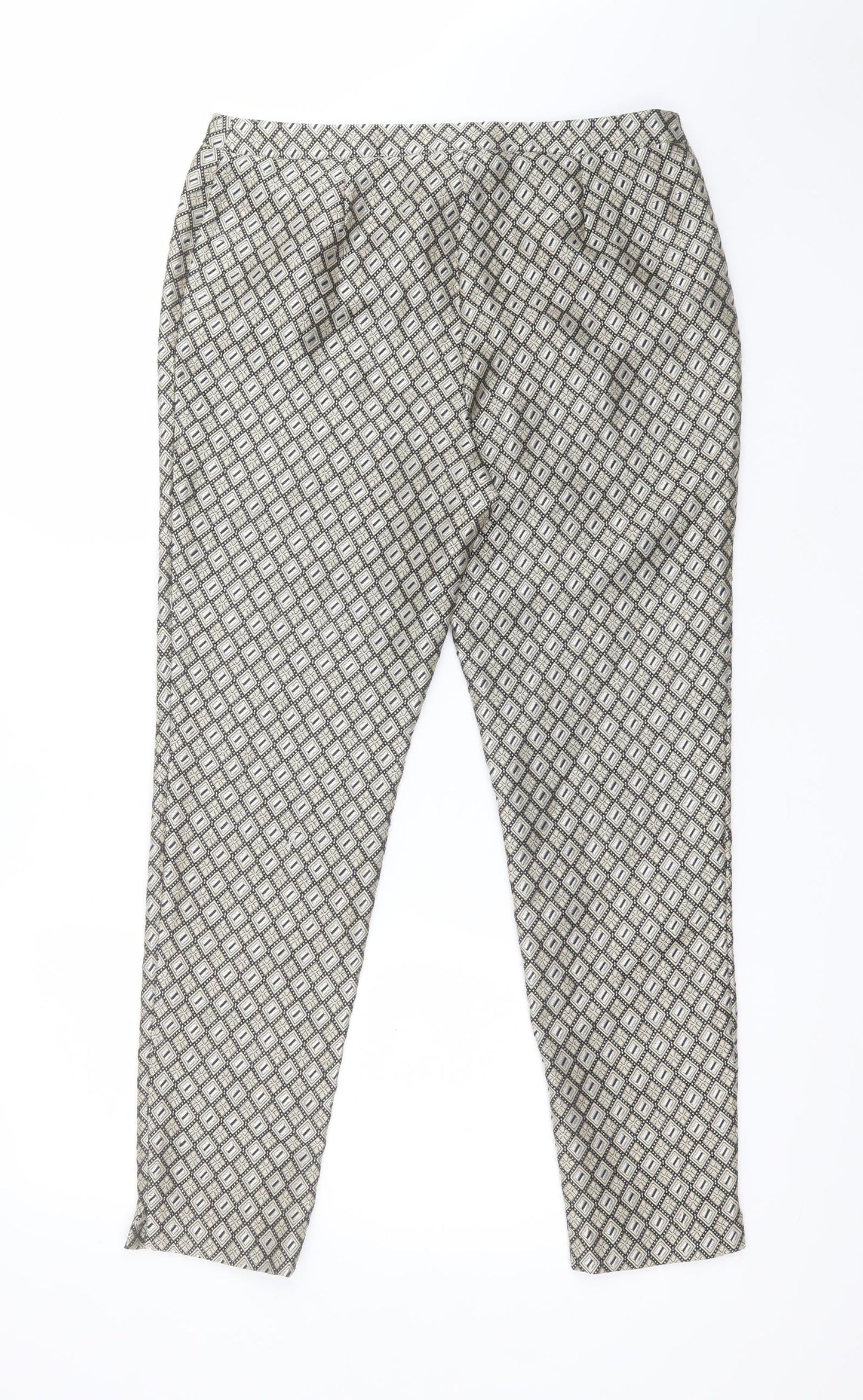 Womens UK Size 12 Peacocks Regular Fit Carrot Multicoloured Trousers