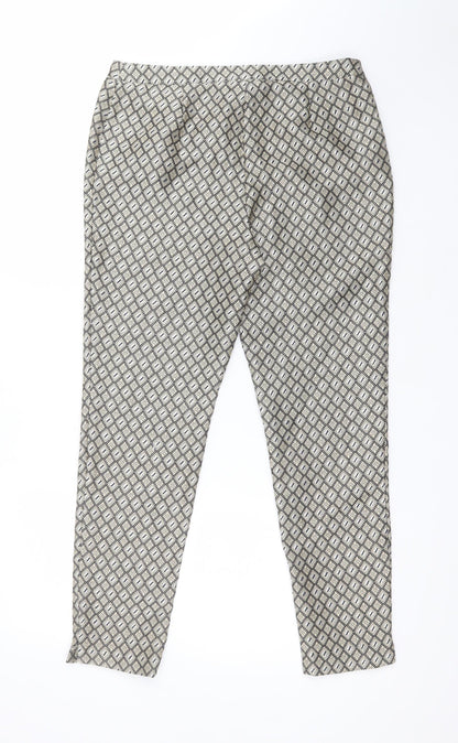 Womens UK Size 12 Peacocks Regular Fit Carrot Multicoloured Trousers