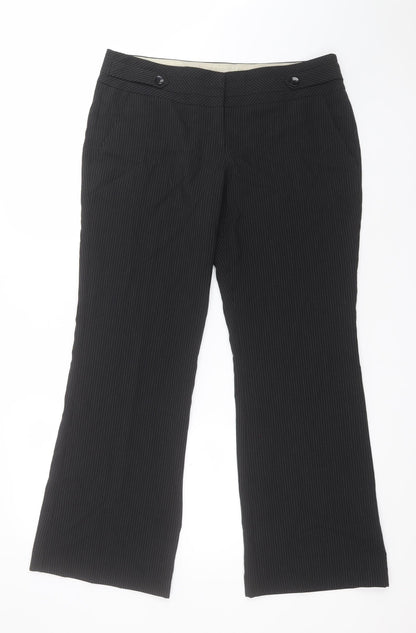Womens UK Size 14 New Look Regular Fit Dress Pants Black Trousers