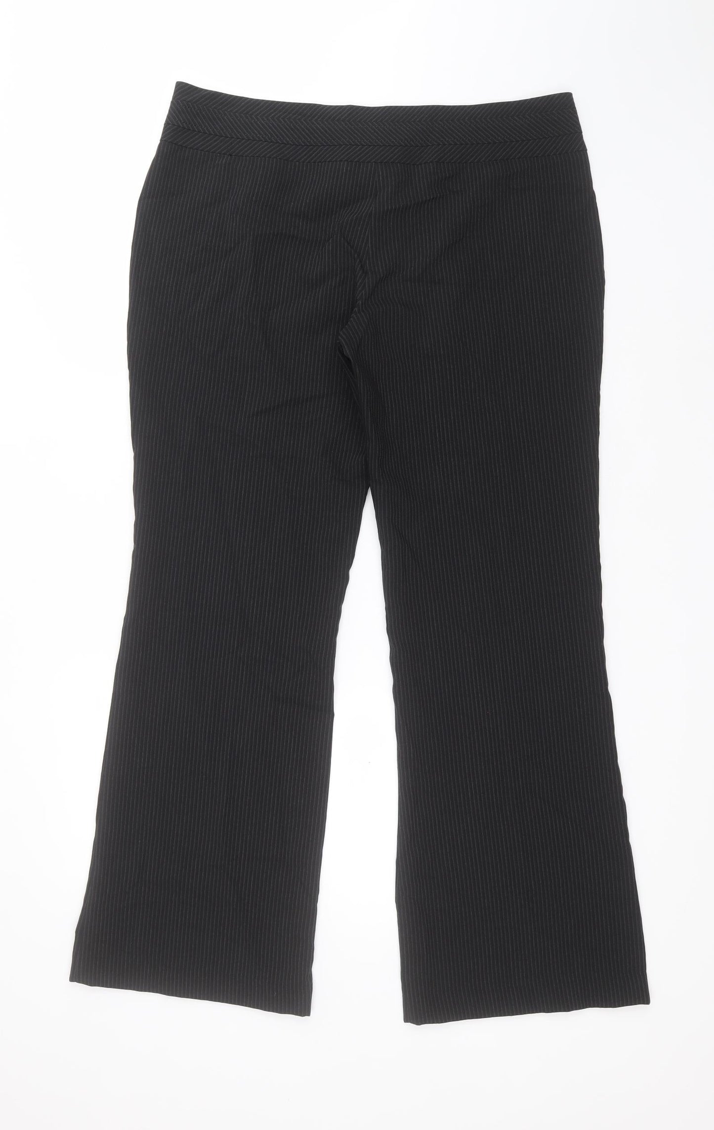 Womens UK Size 14 New Look Regular Fit Dress Pants Black Trousers