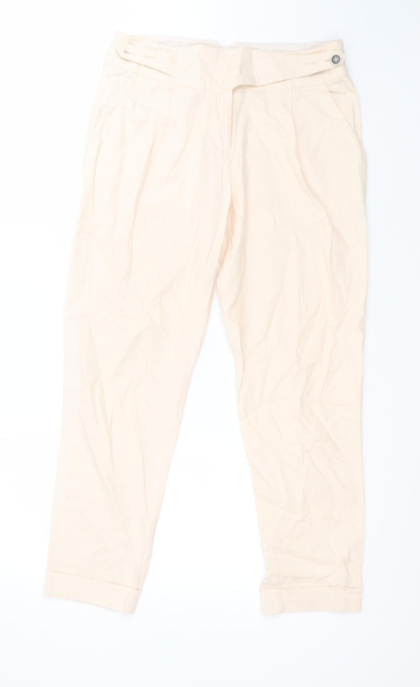 Topshop Womens Pink  Cotton Carrot Trousers Size 10 L27 in Regular