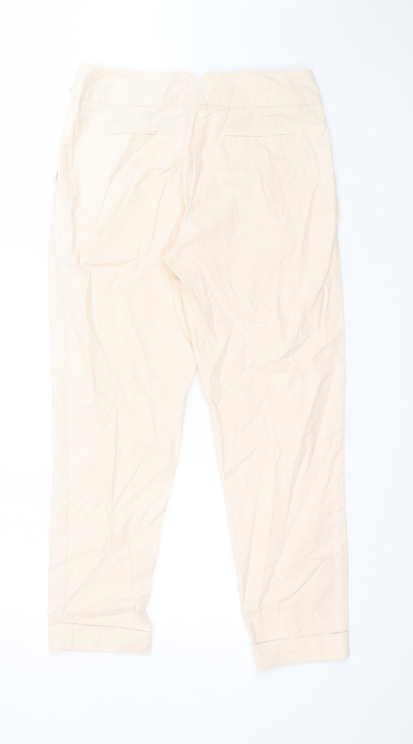 Topshop Womens Pink  Cotton Carrot Trousers Size 10 L27 in Regular