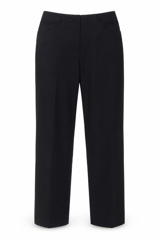 Womens UK Size 12 Casual Club Regular Fit Carrot Black Trousers