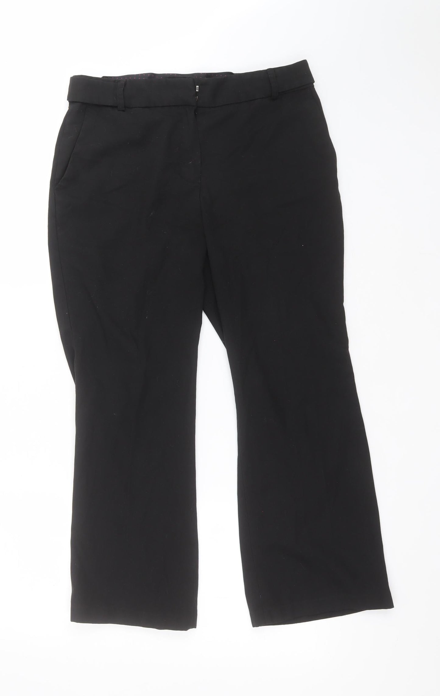 Womens UK Size 12 NEXT Regular Fit Carrot Black Trousers