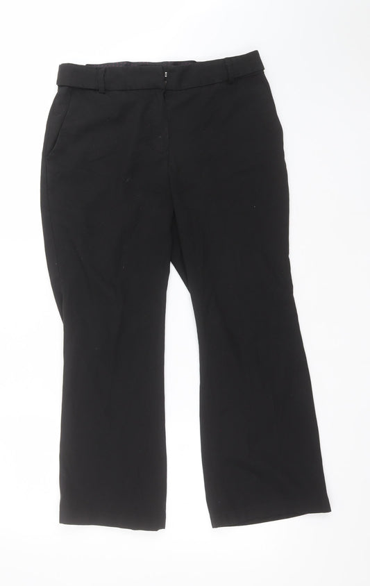 Womens UK Size 12 NEXT Regular Fit Carrot Black Trousers