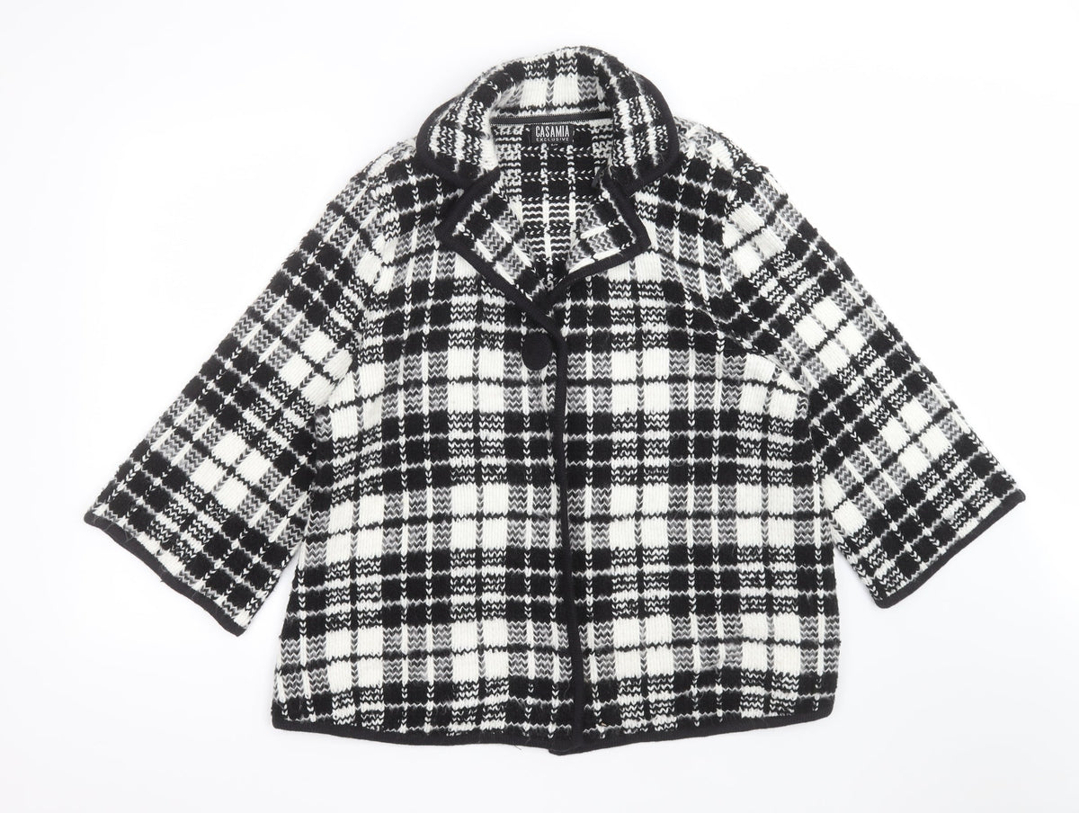 Additional front view of Casamia women’s multicoloured check acrylic jacket suit jacket, size M