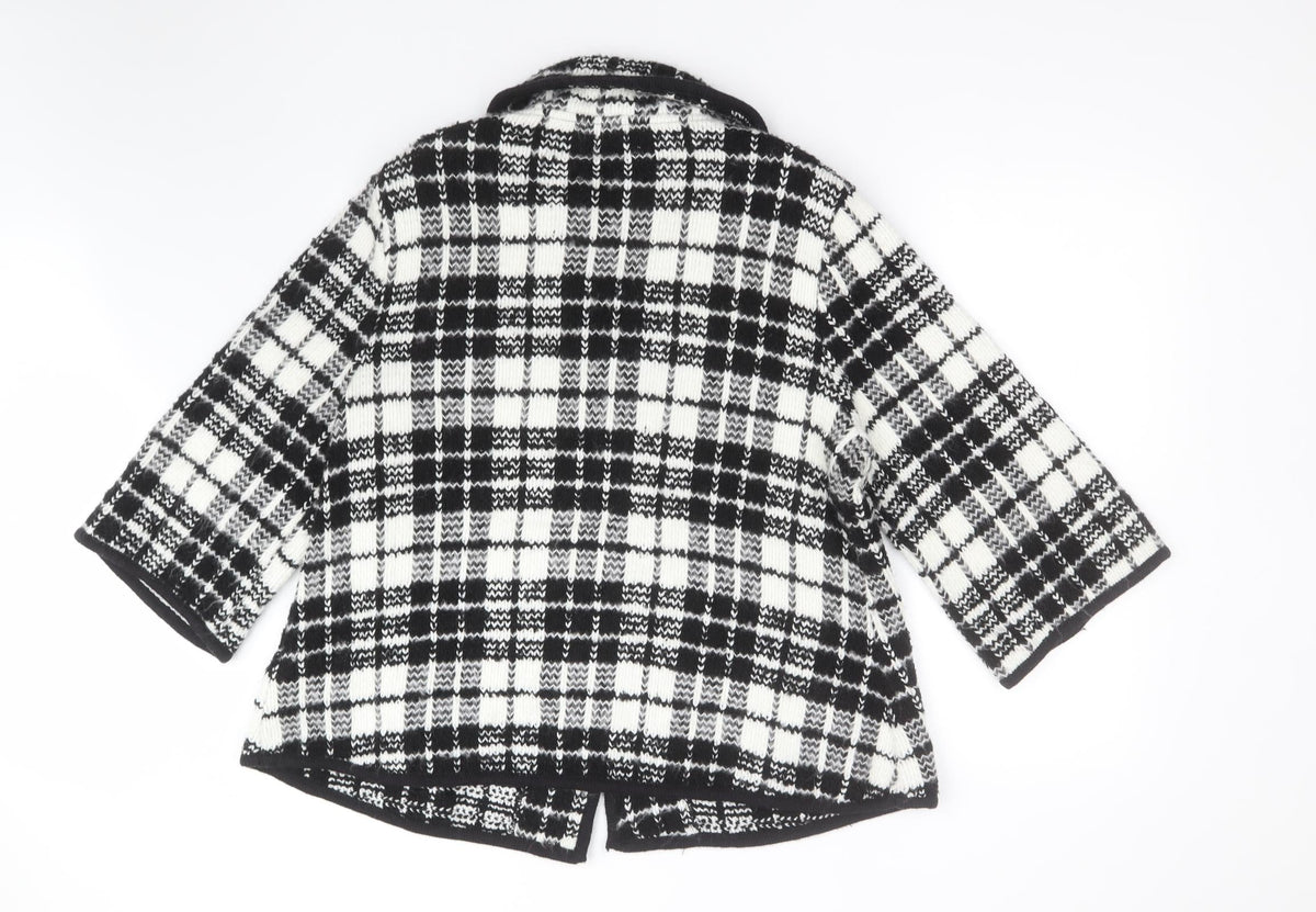 Back view of Casamia women’s multicoloured check acrylic jacket suit jacket, size M