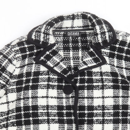 Close-up detail of Casamia women’s multicoloured check acrylic jacket suit jacket, size M