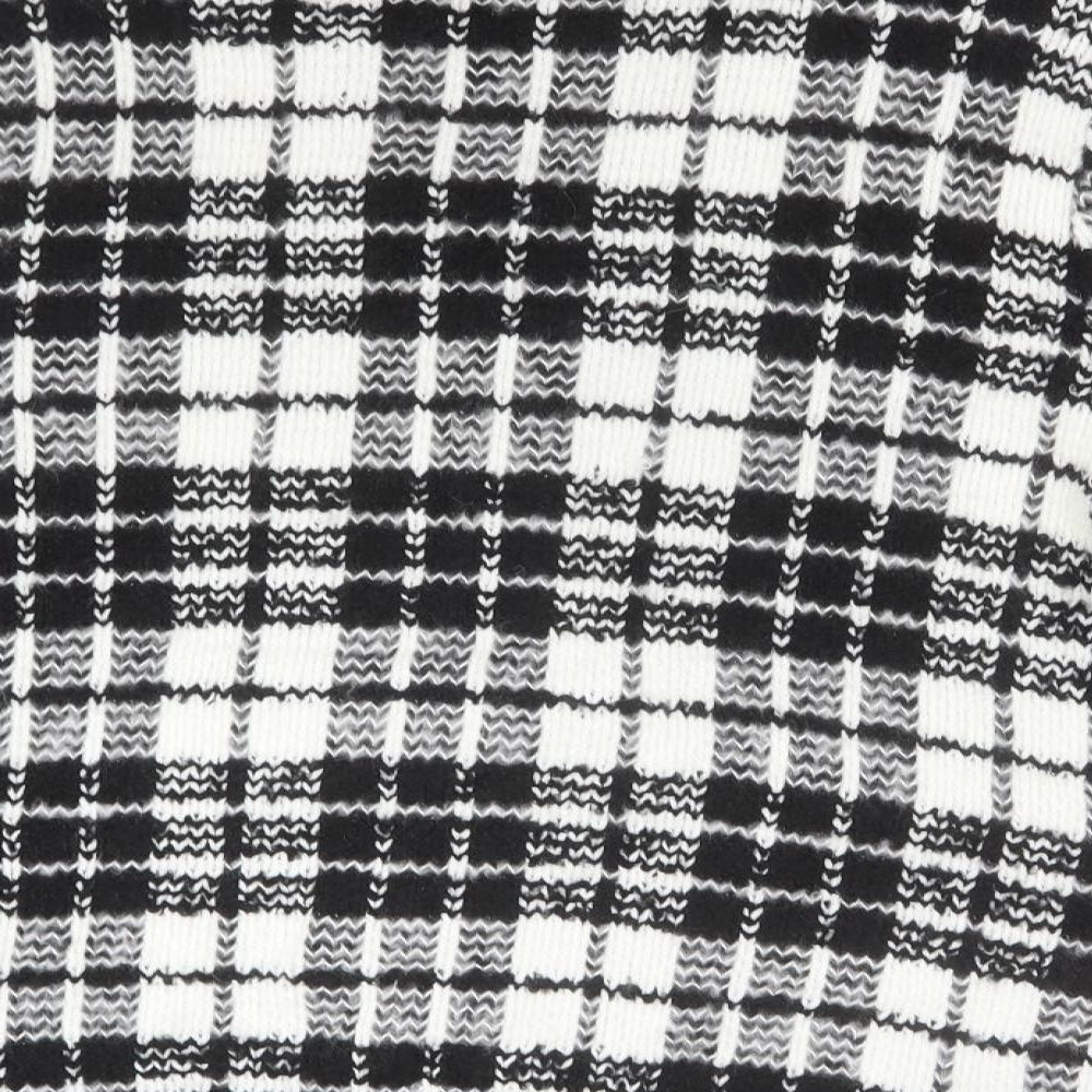 Brand and care label for Casamia women’s multicoloured check acrylic jacket suit jacket, size M
