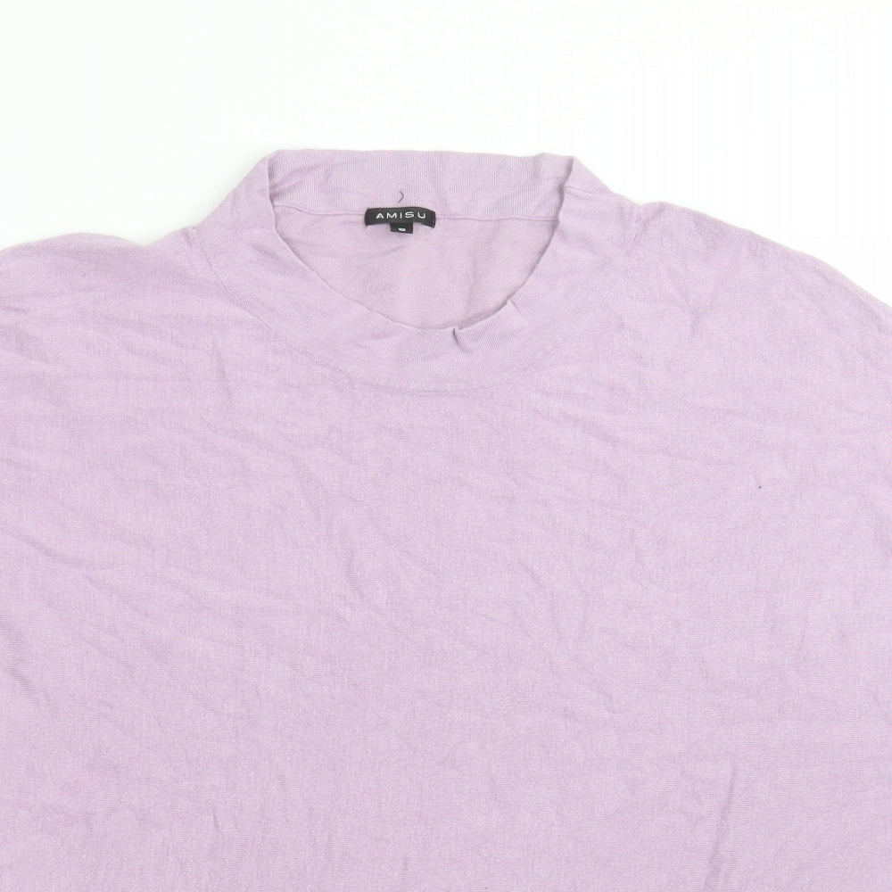 Womens UK Size S Amisu Purple Basic T-Shirt