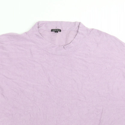 Womens UK Size S Amisu Purple Basic T-Shirt