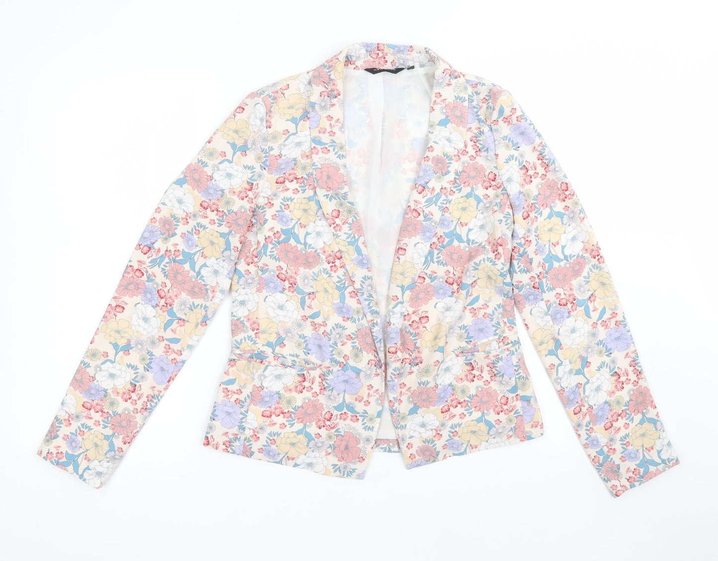 New Look Womens Multicoloured Floral Polyester Jacket Blazer Size 8