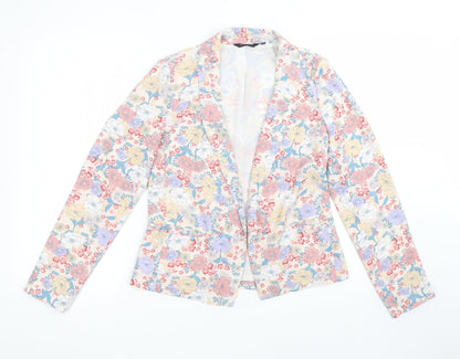 New Look Womens Multicoloured Floral Polyester Jacket Blazer Size 8