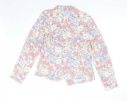 New Look Womens Multicoloured Floral Polyester Jacket Blazer Size 8
