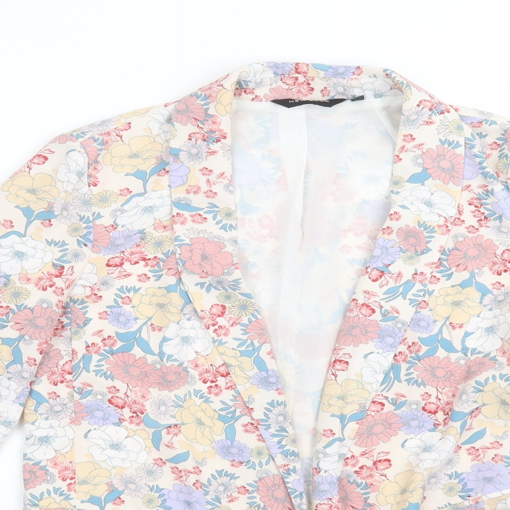 New Look Womens Multicoloured Floral Polyester Jacket Blazer Size 8