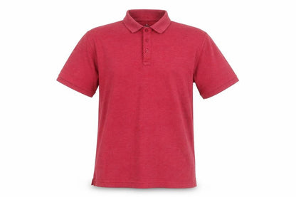 Easy Mens Red  Cotton  Polo Size L Collared