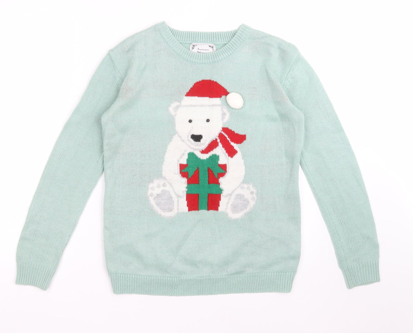 Atmosphere Womens Green  Acrylic Pullover Sweatshirt Size XS   - POLAR BEAR CHRISTMAS