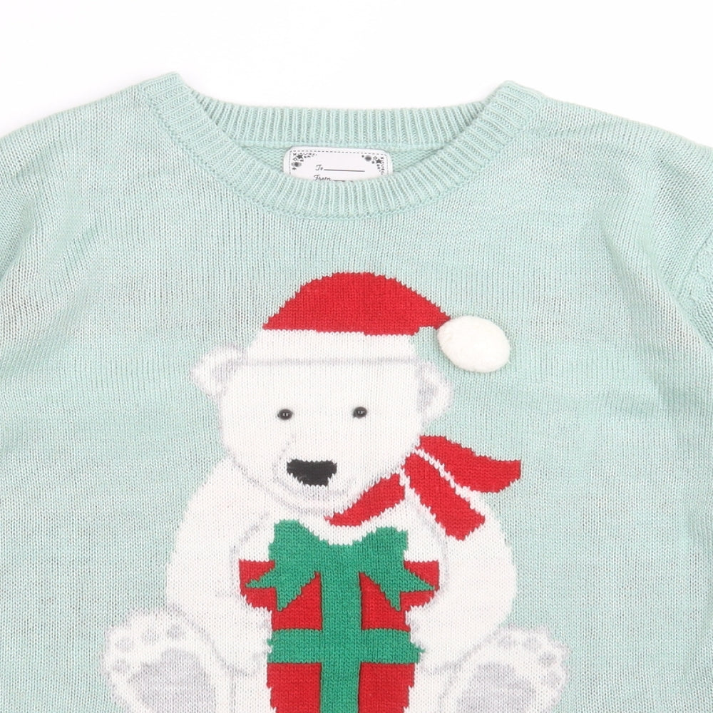 Atmosphere Womens Green  Acrylic Pullover Sweatshirt Size XS   - POLAR BEAR CHRISTMAS