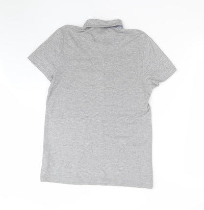 New Look Mens Grey  Cotton  Polo Size S Collared