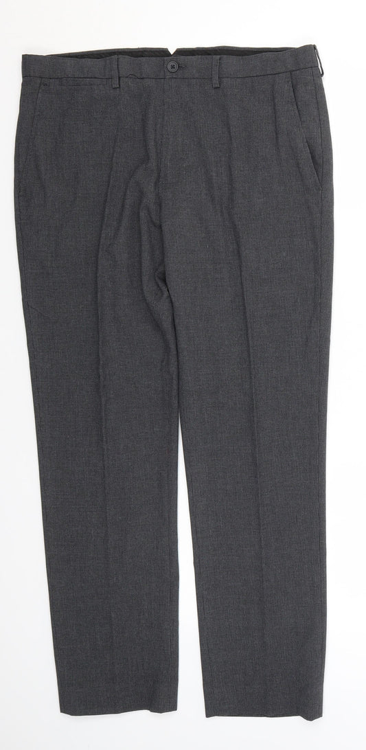 Mens UK Size 34 in Cedar Wood State Slim Fit  Grey Trousers