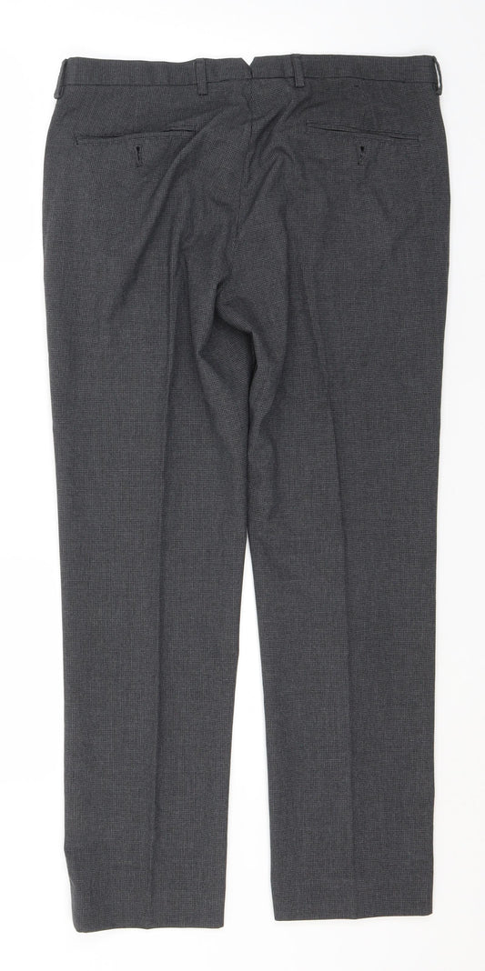 Mens UK Size 34 in Cedar Wood State Slim Fit  Grey Trousers