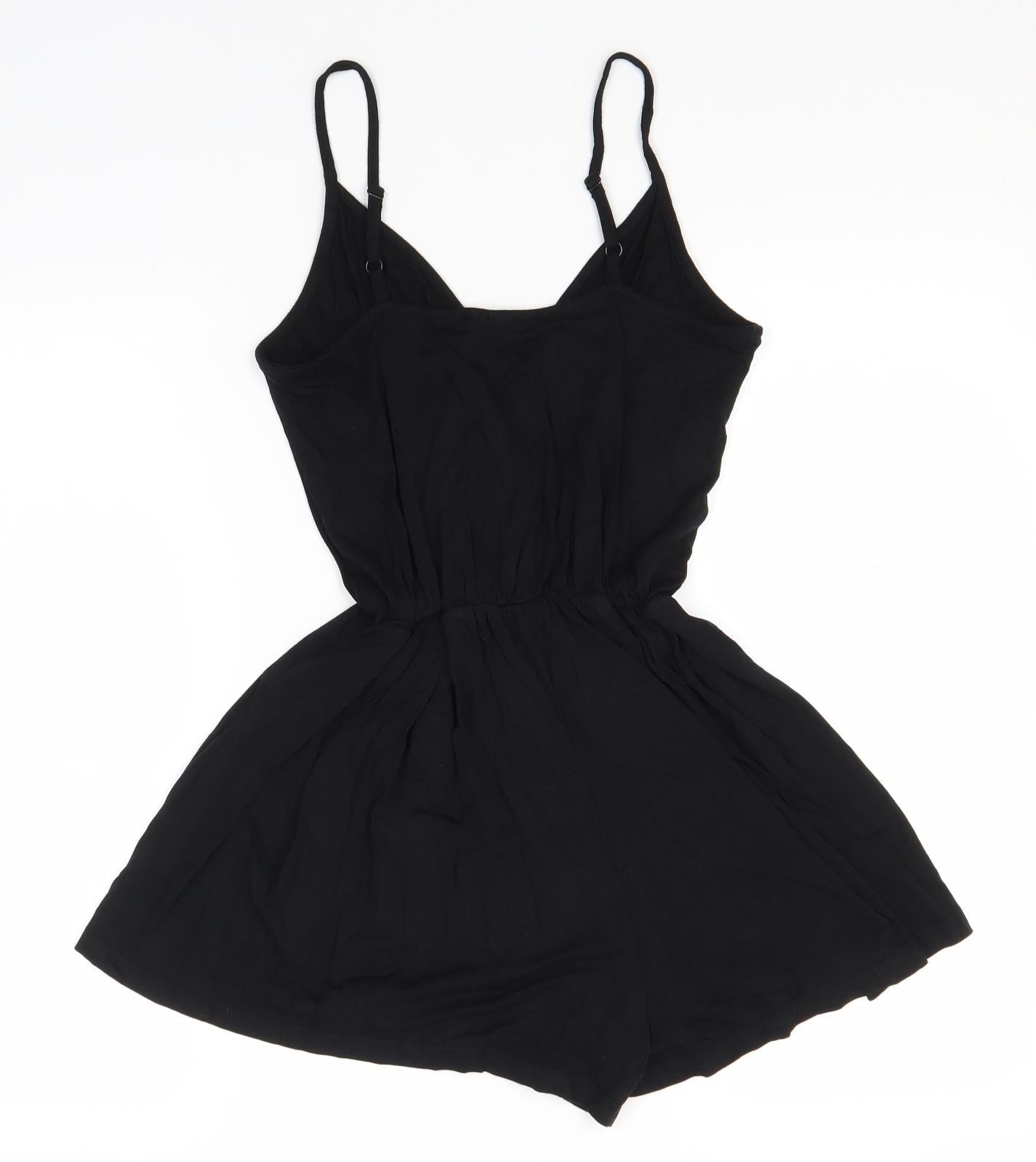 Topshop Womens Black  Viscose Jumpsuit One-Piece Size 8