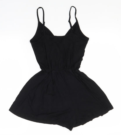 Topshop Womens Black  Viscose Jumpsuit One-Piece Size 8