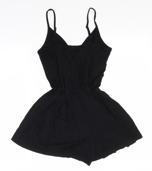 Topshop Womens Black  Viscose Jumpsuit One-Piece Size 8