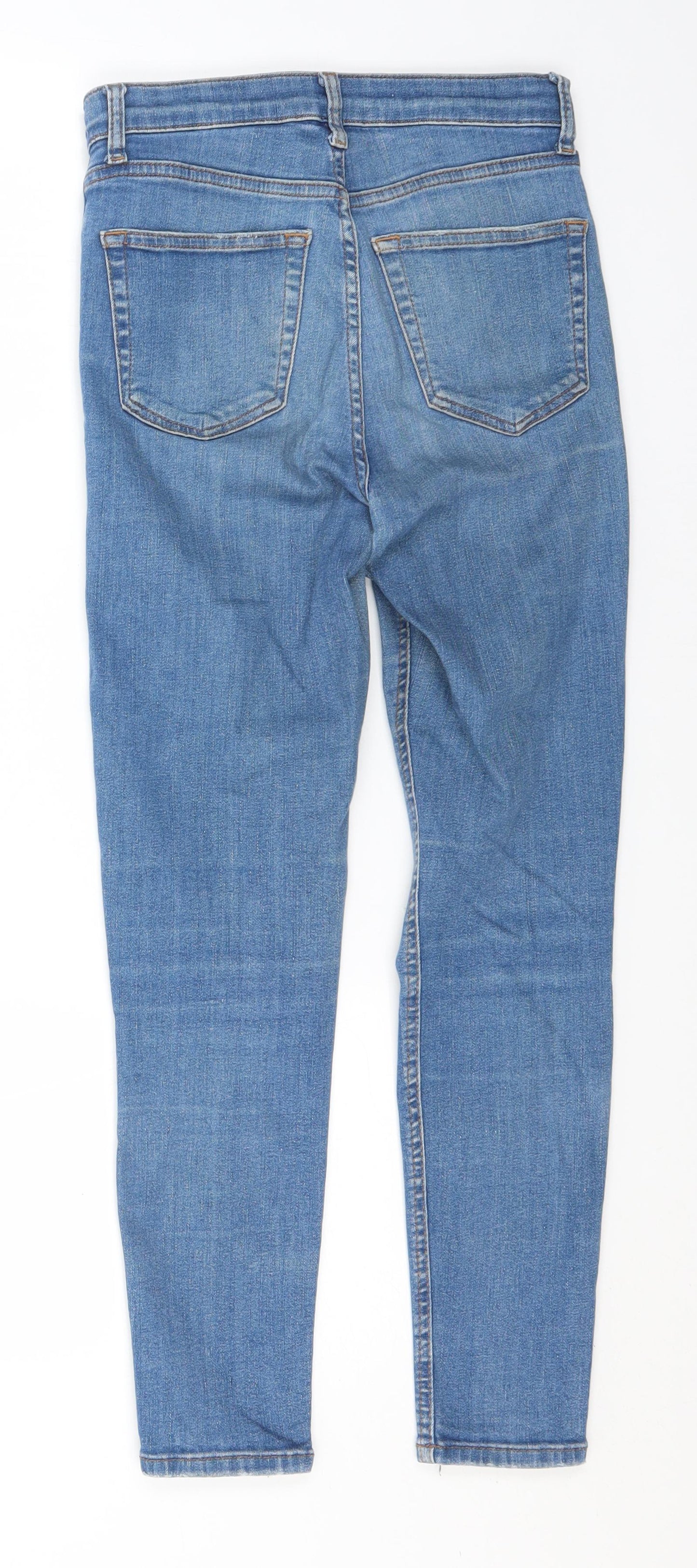 Topshop Womens Blue  Cotton Straight Jeans Size 26 in L24 in Regular