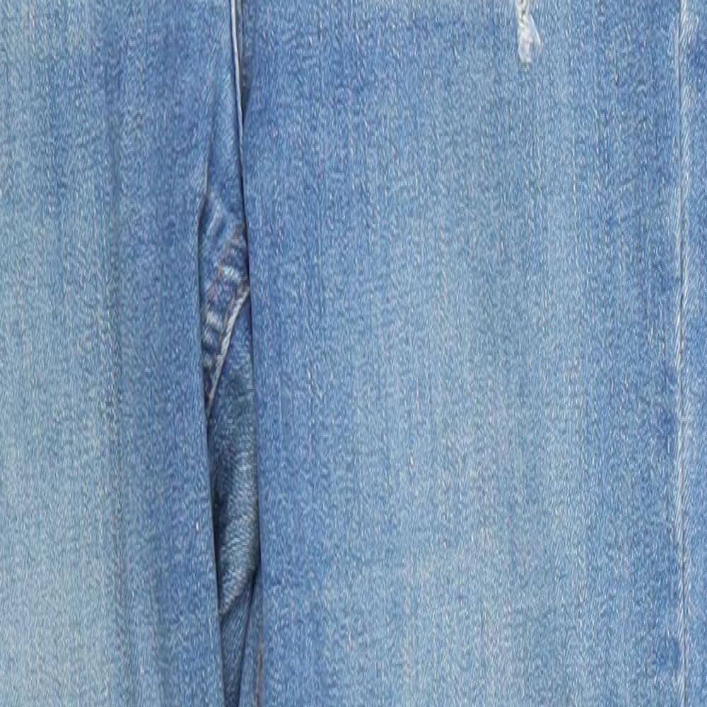 Topshop Womens Blue  Cotton Straight Jeans Size 26 in L24 in Regular