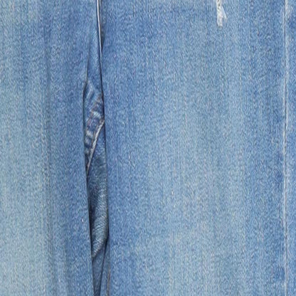 Topshop Womens Blue  Cotton Straight Jeans Size 26 in L24 in Regular