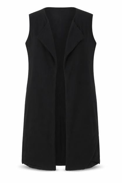 Front view of Ayanapa women’s black overcoat coatigan, size UK 8