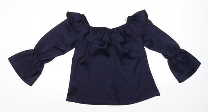 Womens UK Size 10 Peacocks Blue Basic Blouse