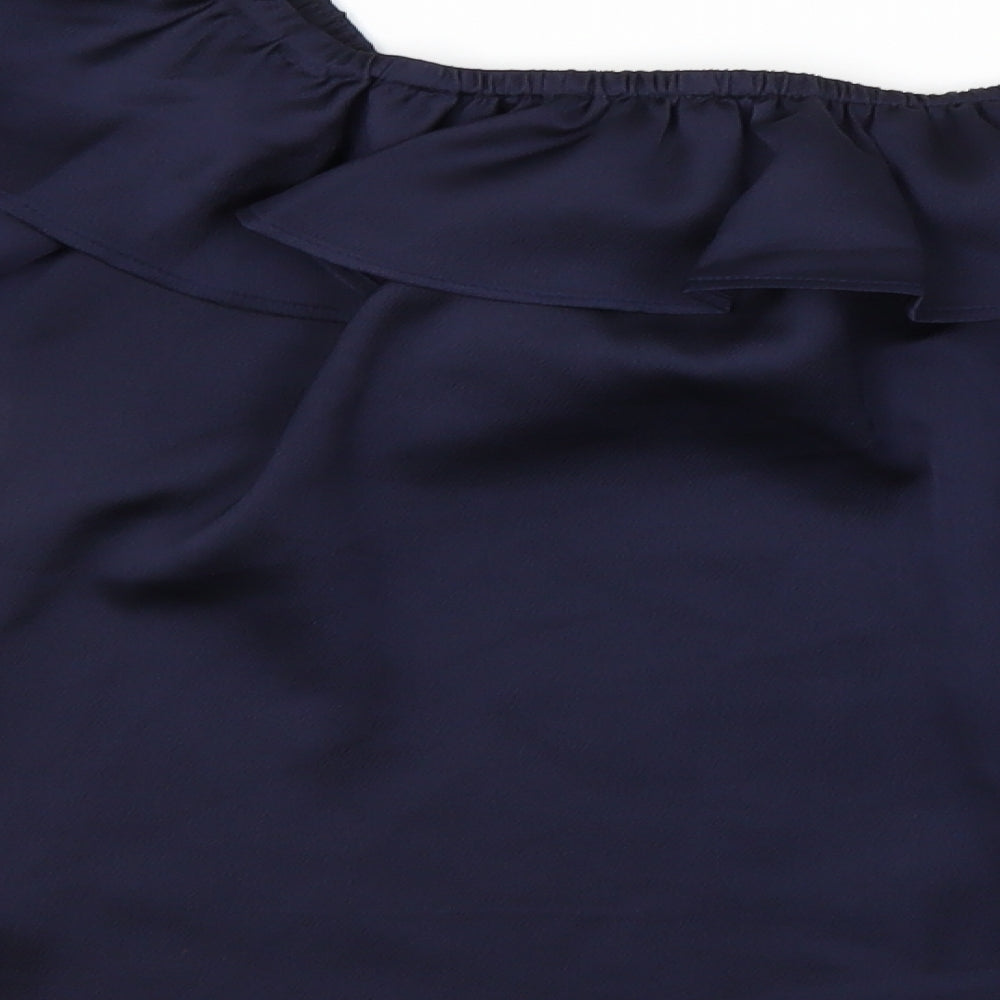 Womens UK Size 10 Peacocks Blue Basic Blouse