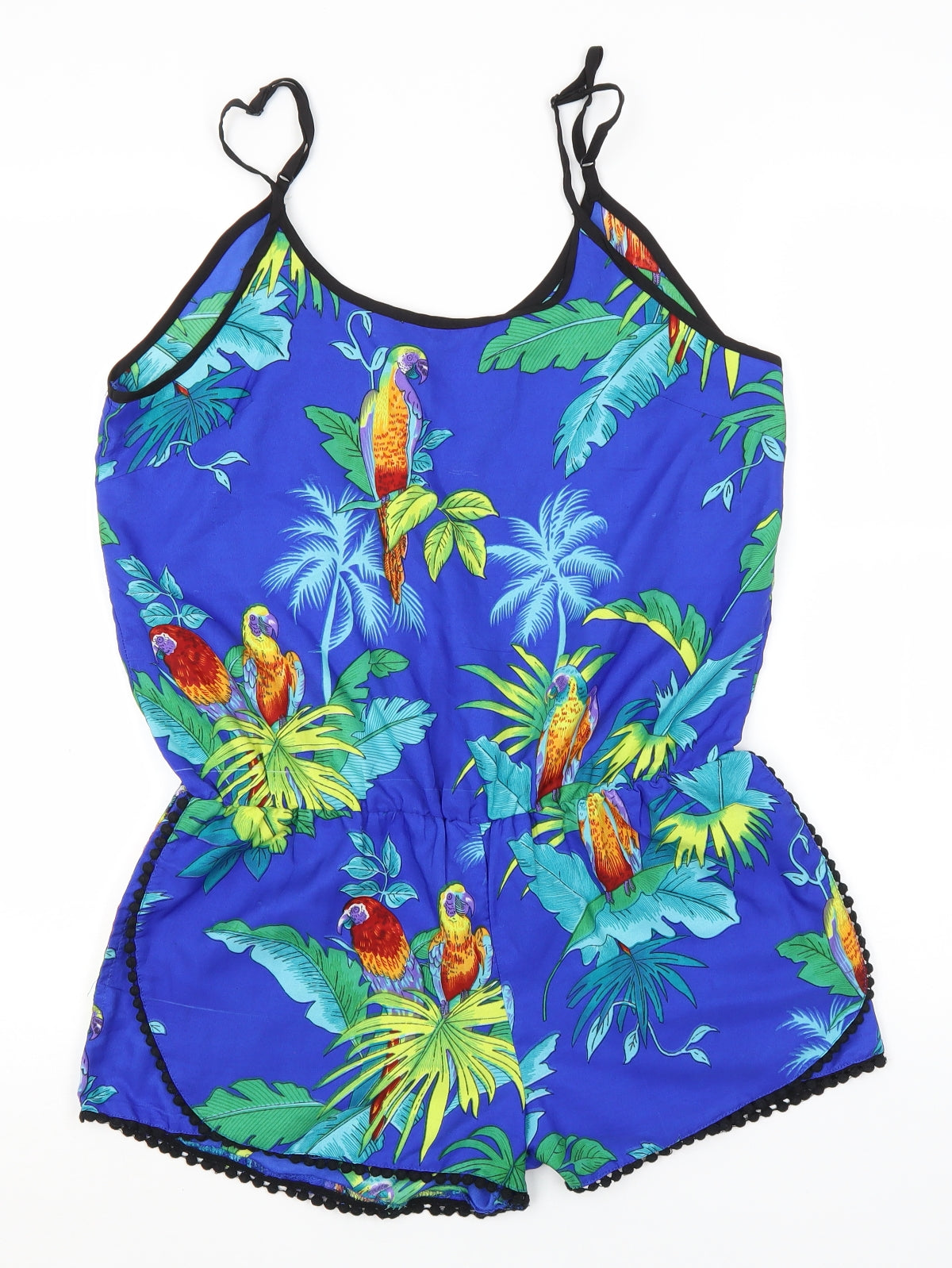 QED London Womens Blue Floral Polyester Jumpsuit One-Piece Size 10