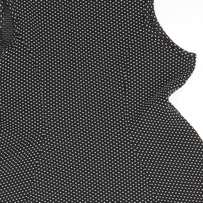 Atmosphere Womens Black Polka Dot Polyester Basic Tank Size 12 Round Neck