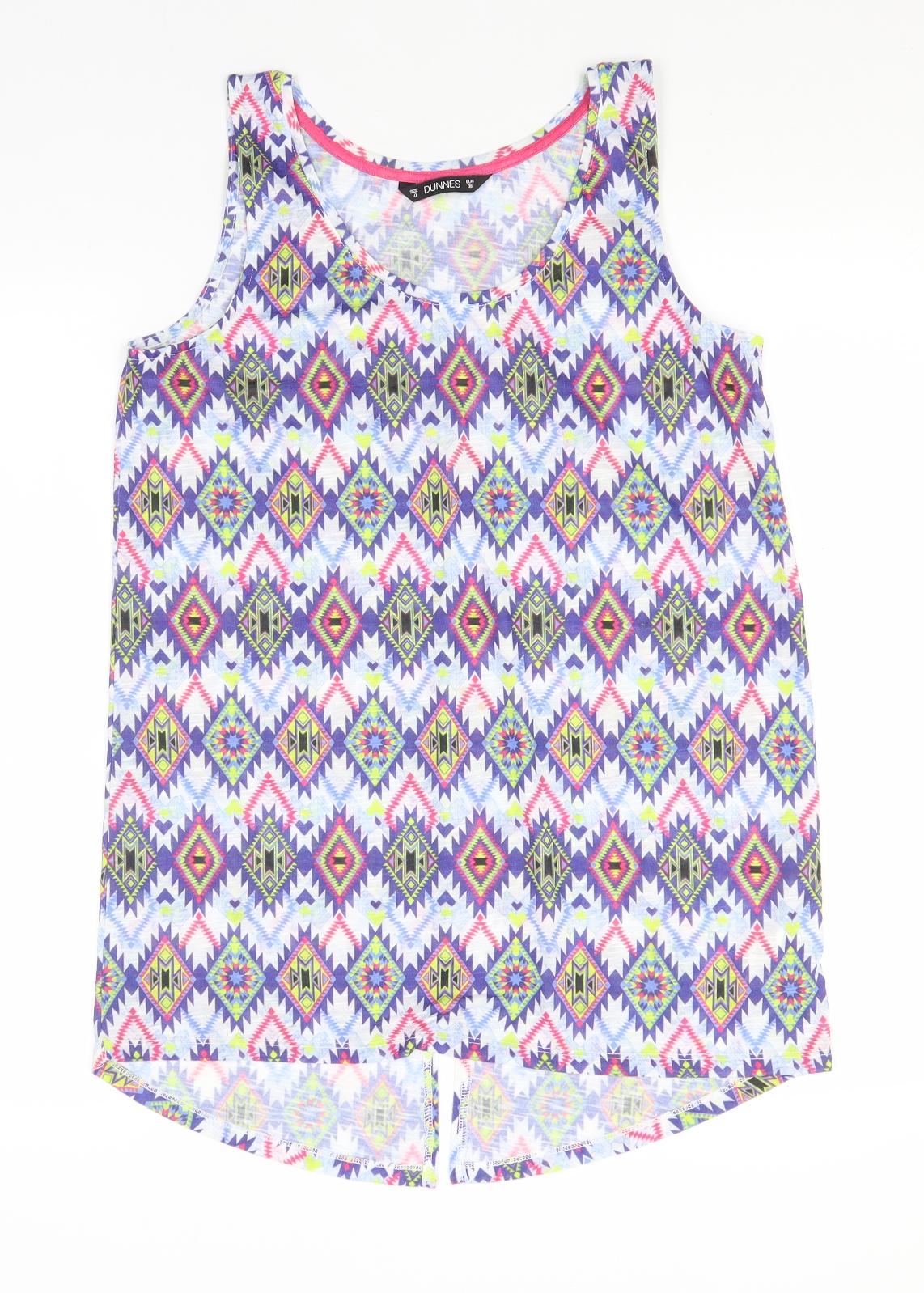 Womens UK Size 10 Dunnes Stores Blue Basic Tank