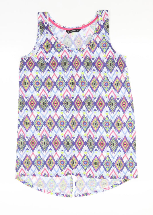 Womens UK Size 10 Dunnes Stores Blue Basic Tank