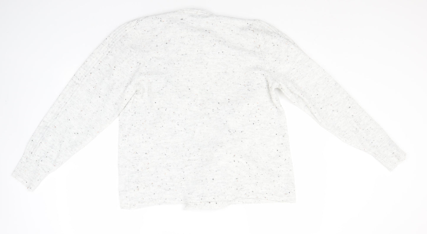 F&F Womens Grey Round Neck  Polyester Cardigan Jumper Size L