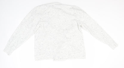 F&F Womens Grey Round Neck  Polyester Cardigan Jumper Size L