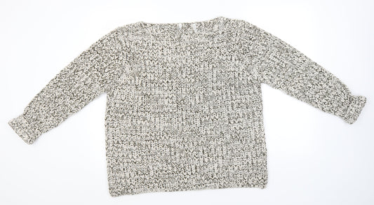 Label Be Womens White Round Neck  Acrylic Pullover Jumper Size 18