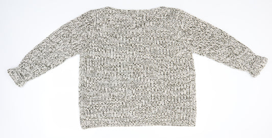 Label Be Womens White Round Neck  Acrylic Pullover Jumper Size 18